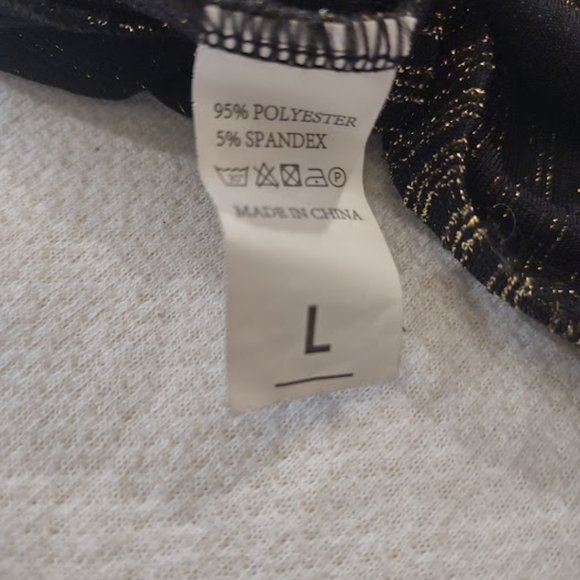 METALLIC GOLD AND BLACK JUMPSUIT, NO BRAND, RETRO DISCO DANCING OUTFIT SIZE L - Picture 5 of 5